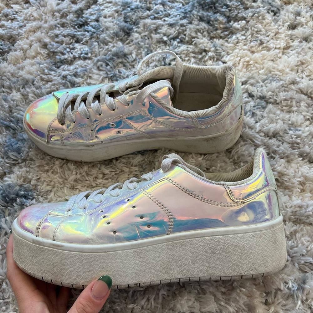 Multicolored Reflective Platform Shoes - image 1